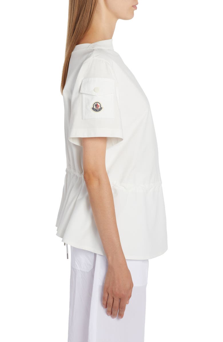 Moncler Cotton Jersey Drawstring Waist Top, Alternate, color, 