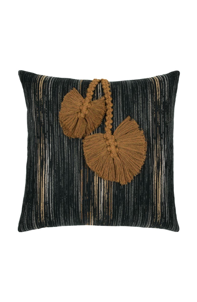 Elaine Smith Ingenuity Harvest Hand Knotted Macrame Indoor & Outdoor Woven Accent Pillow, Main, color, Harvest