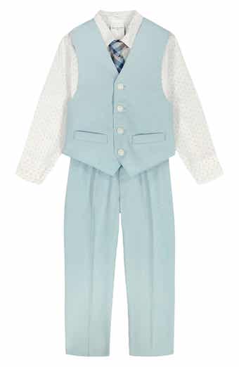 VAN HEUSEN Kids' Poplin Button-Up Shirt, Heather Vest, Pants & Tie Set