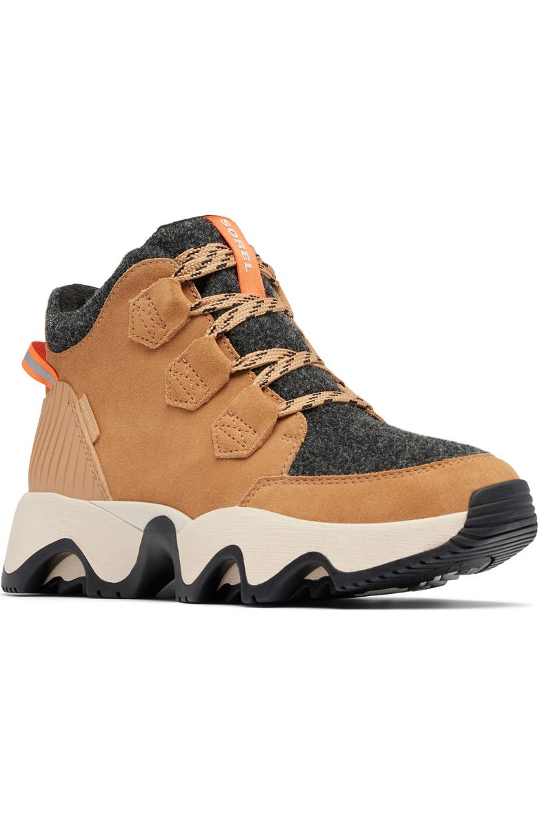 SOREL Kinetic Impact Caribou Plus Waterproof Sneaker Bootie, Main, color, Tawny Buff/ Black