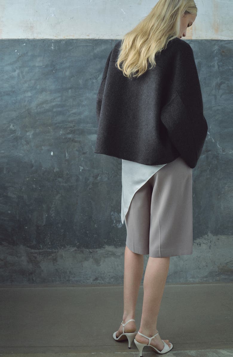 MANGO Oversize Wool Blend Jacket, Alternate, color, Charcoal