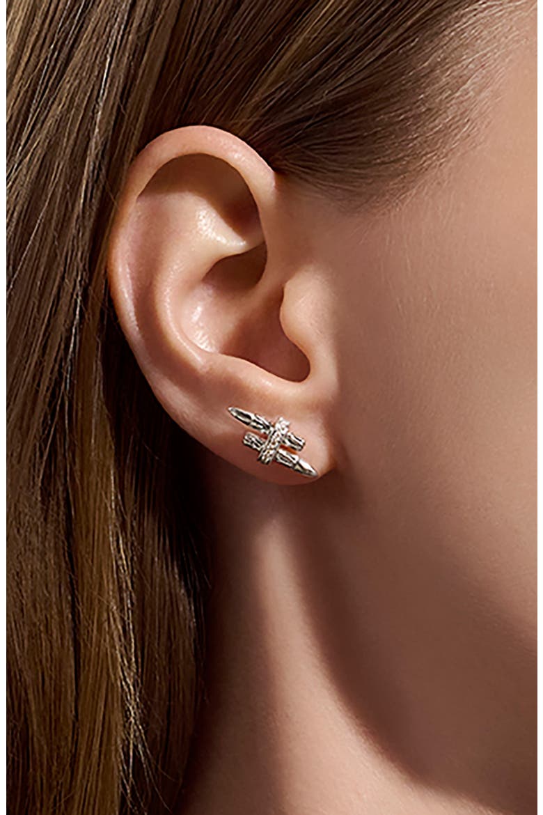 Spear Stud Earrings, Sterling Silver, Alternate, color, SILVER