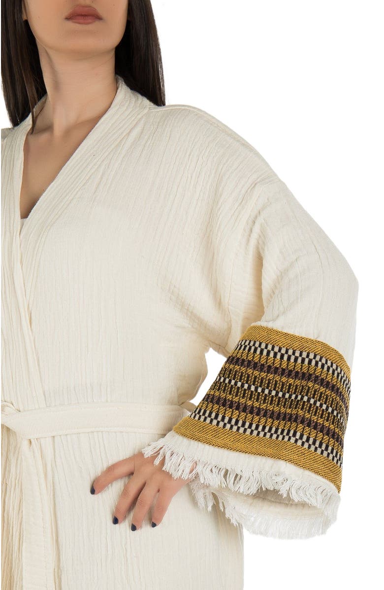 Forever & Always Shoes Kaia Emroidered Sleeve Handmade Kimono, Alternate, color, White 2