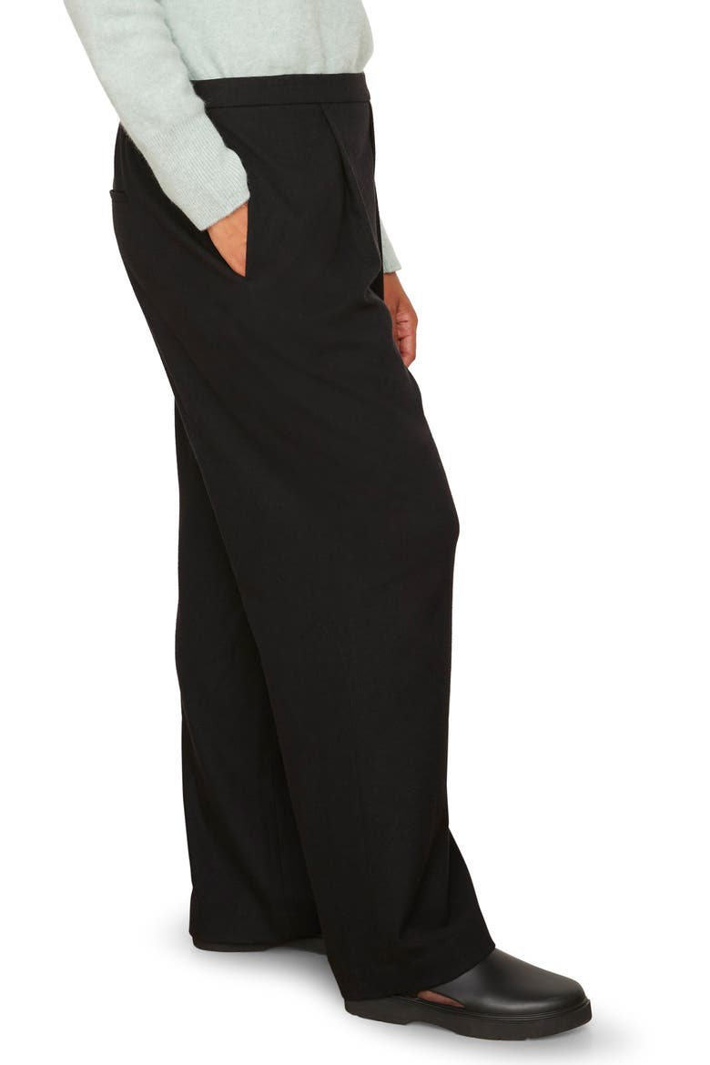 Flannel Easy Pull-On Pants, Alternate, color, BLACK