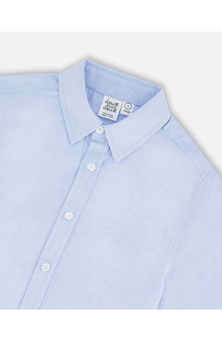 Deux par Deux Boy's Long Sleeve Button Down Shirt Pale Blue, Alternate, color, 