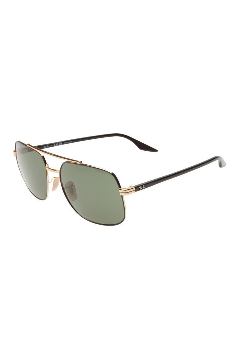 59mm Aviator Sunglasses, Alternate, color, BLACK