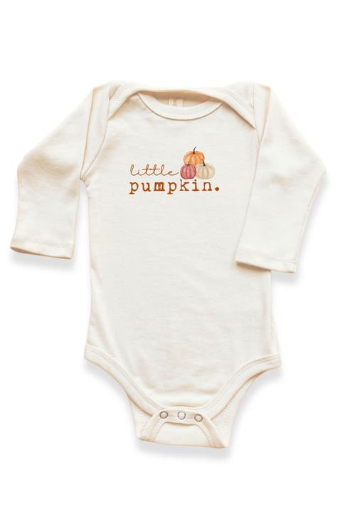 Little Pumpkin Stack Organic Bodysuit Long Sleeve