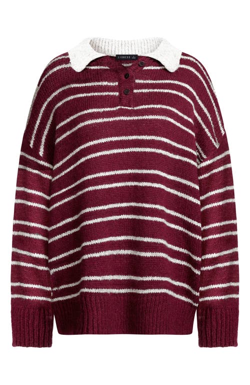 Lioness Rising Sun Stripe Polo Sweater In Multi
