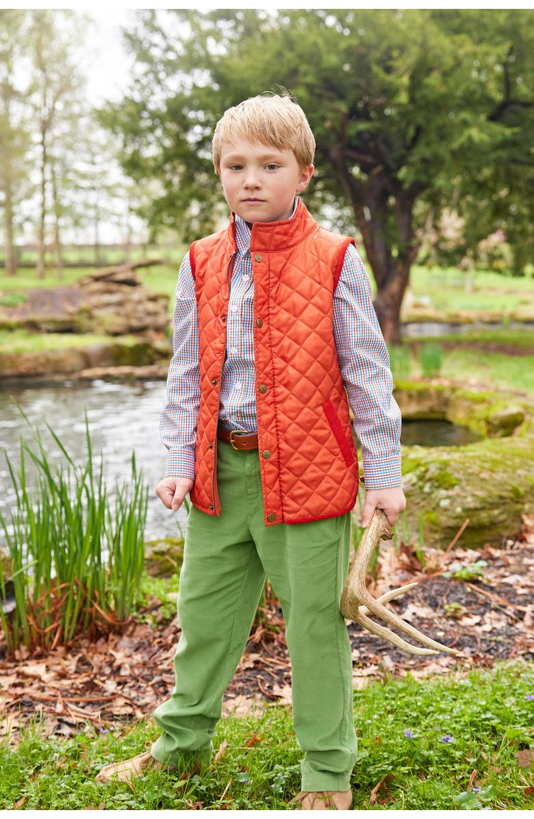 Little English Kids' Classic Quilted Vest, Alternate, color, Orange