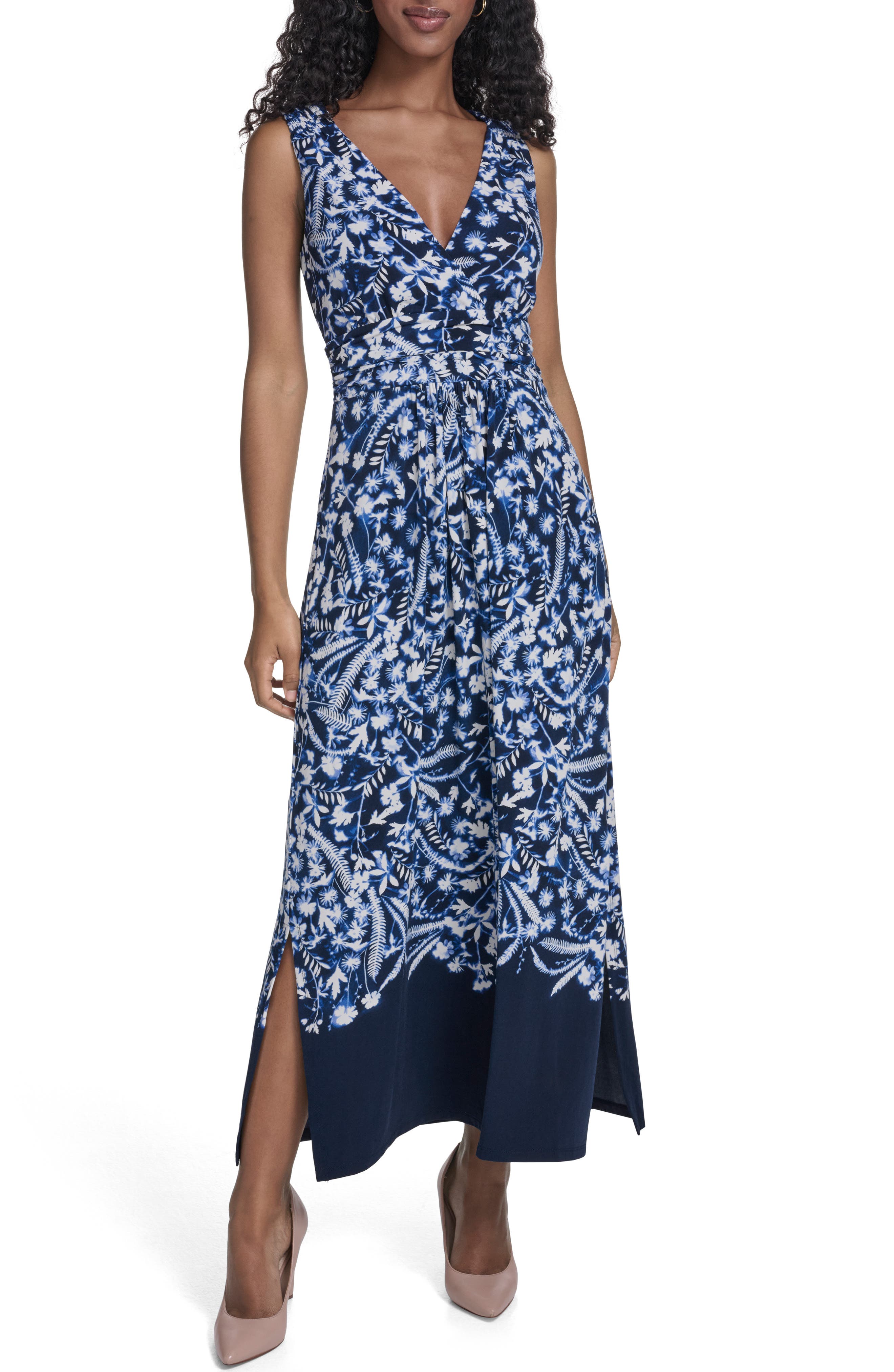 Tommy Hilfiger Surplice Jersey Maxi Dress
