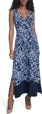 Tommy Hilfiger Surplice Jersey Maxi Dress