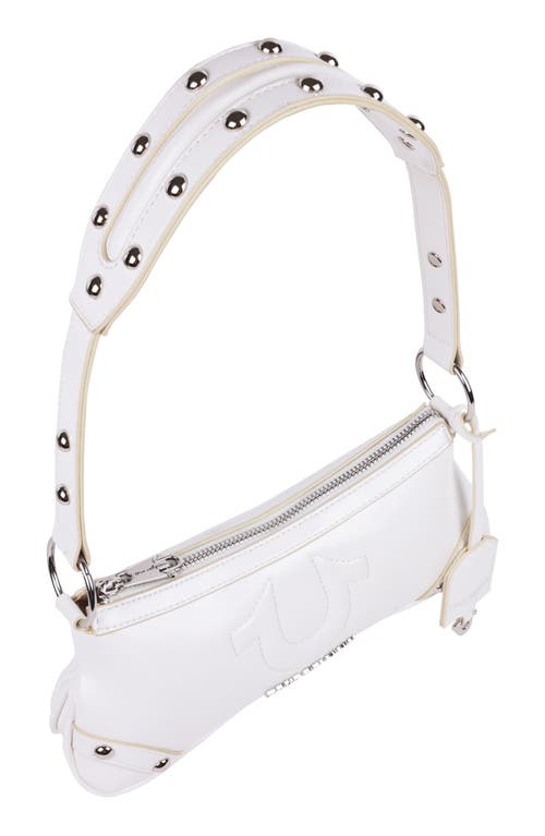 True Religion Horseshoe Hardware Shoulder Bag In White