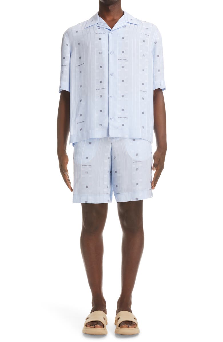 Givenchy Skate Fit Logo Shorts, Alternate, color, Navy/ Light Blue