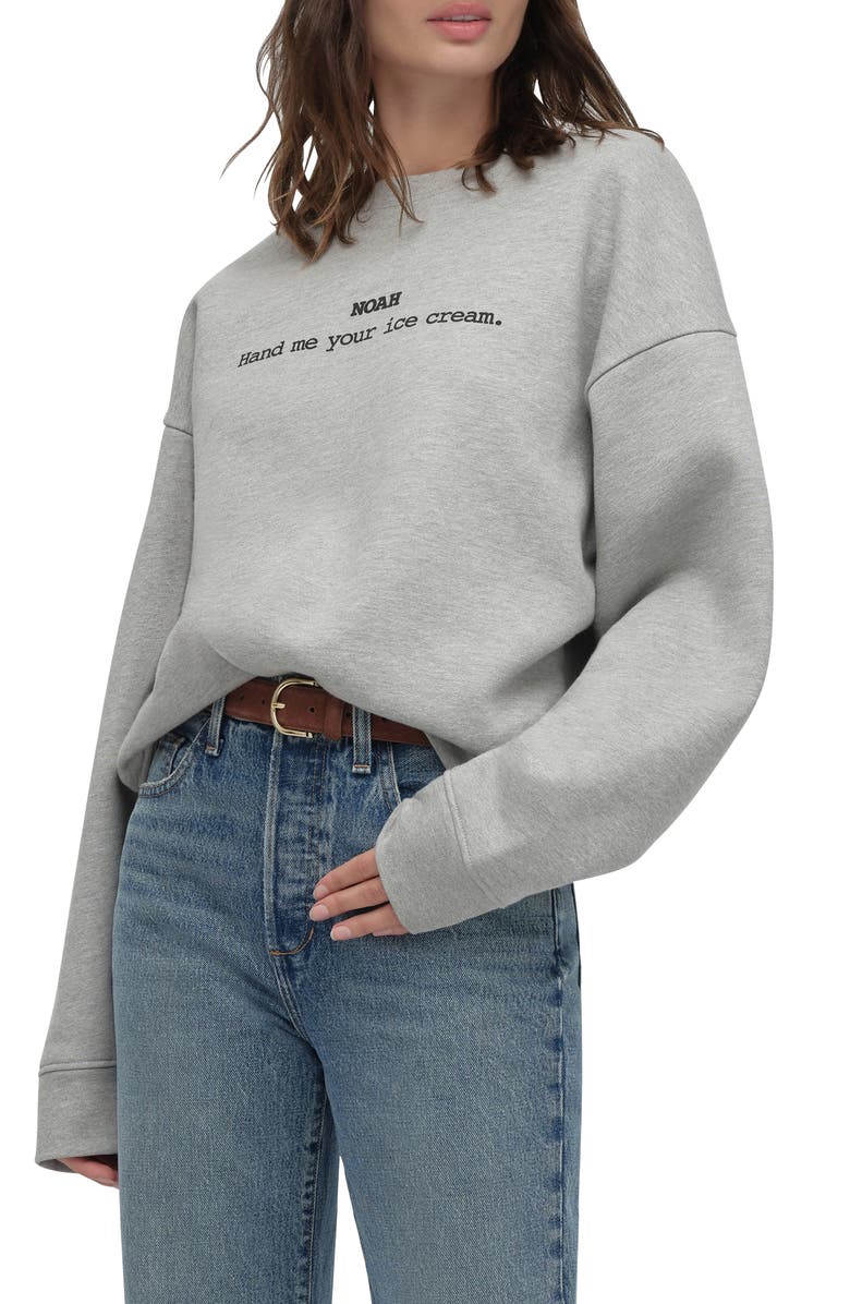 Favorite Daughter x 'Nobody Wants This' Ice Cream Cotton Blend Sweatshirt, Main, color, Heather Grey