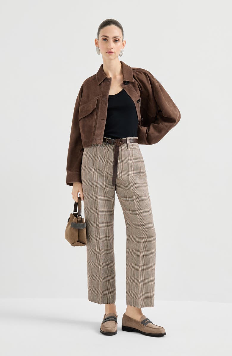 Brunello Cucinelli Ribbed jersey top, Alternate, color, Black