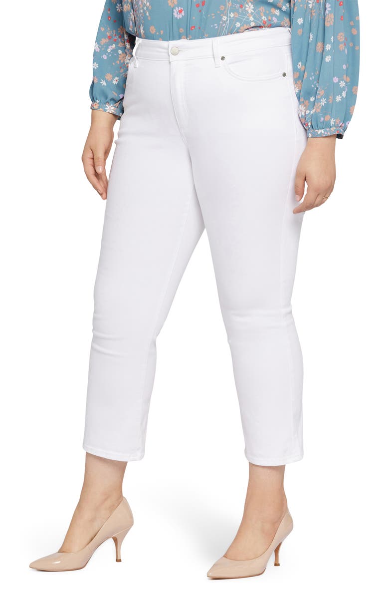 NYDJ Marilyn Ankle Straight Leg Jeans, Main, color, Optic White