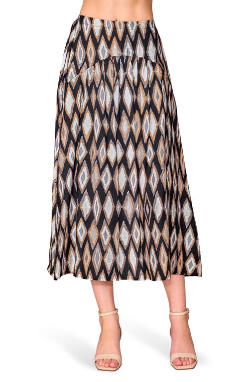 Melloday Geo Print Midi Skirt