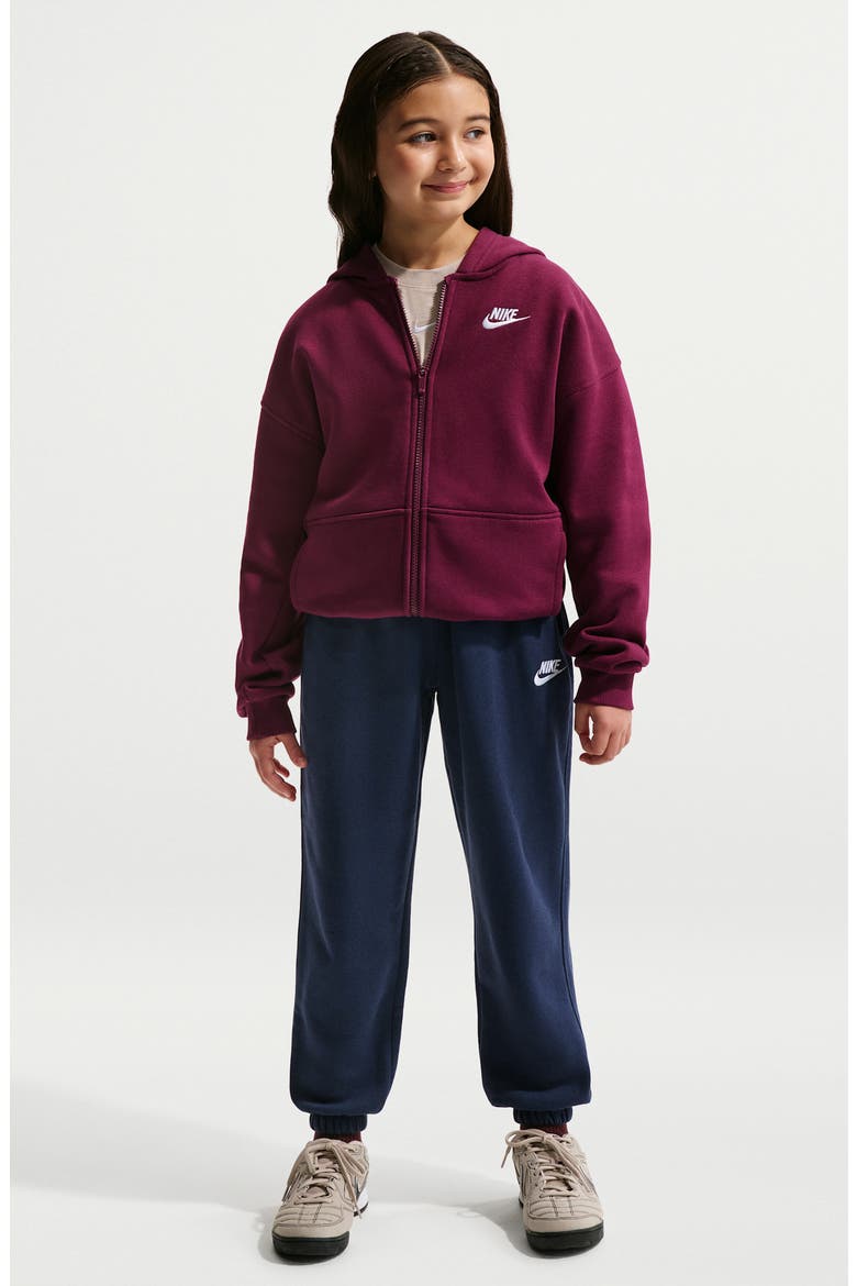 Kids' Sportswear Loose Fit Fleece Pants, Main, color, MIDNIGHT NAVY/ WHITE