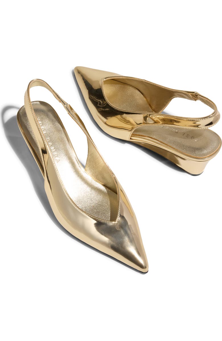 Yosi Samra Phoebe Slingback Pointed Toe Pump, Alternate, color, Gold