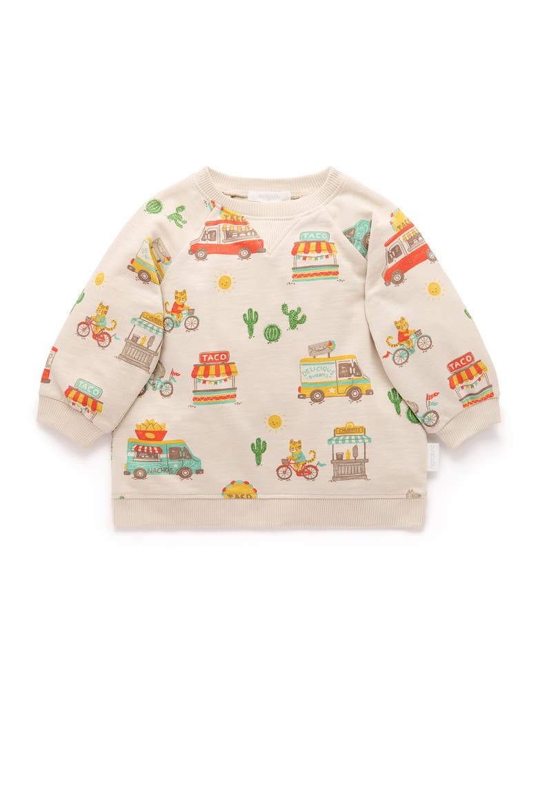Siesta Sweater, Main, color, Large Taco Truck Print