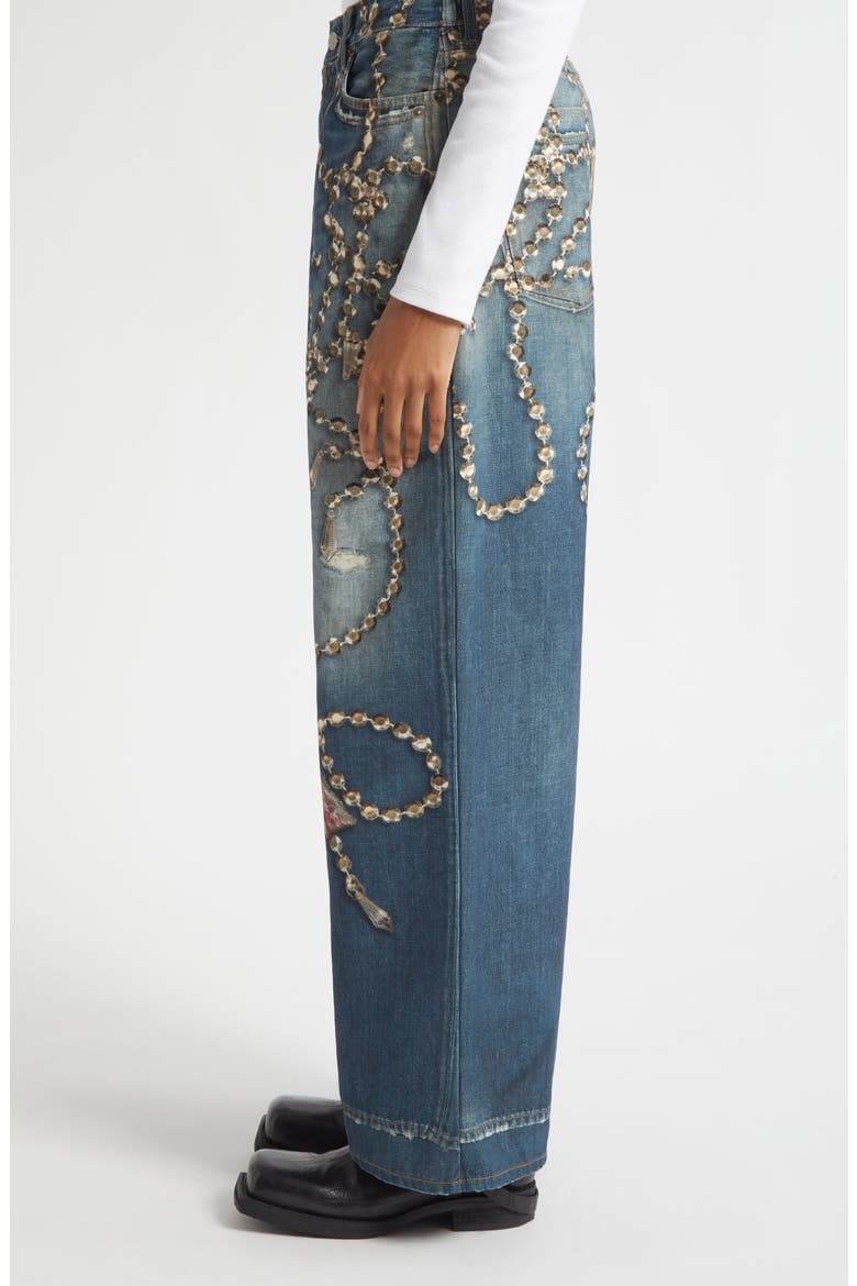 Gender Inclusive 1981 Loose Fit Trompe l'Oeil Jeans, Alternate, color, MID BLUE