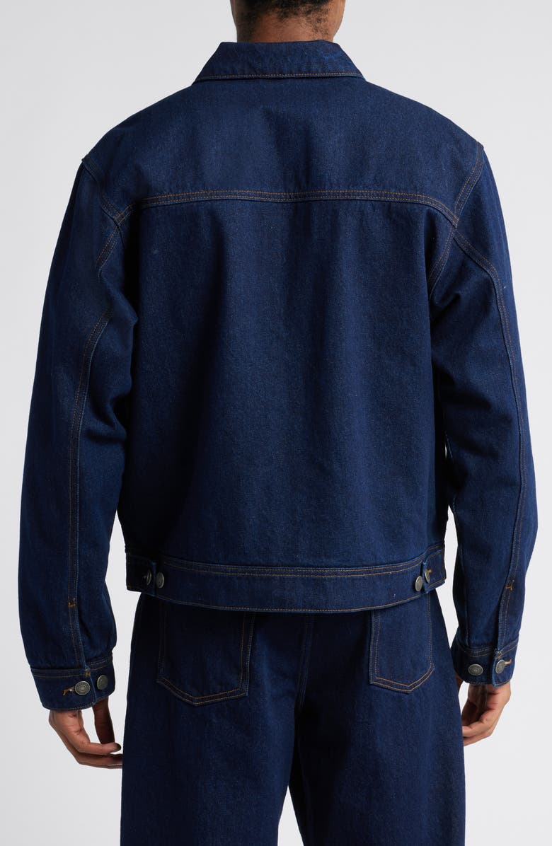 Obey Hardwork Zip Up Denim Jacket, Alternate, color,
