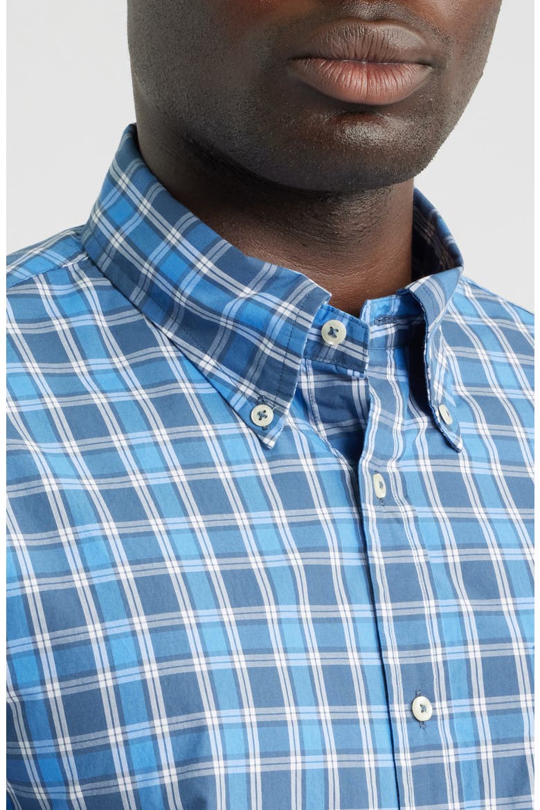 Friday Plaid Cotton Poplin Button-Down Shirt, Alternate, color, REGATTA OUTLINE CHECK