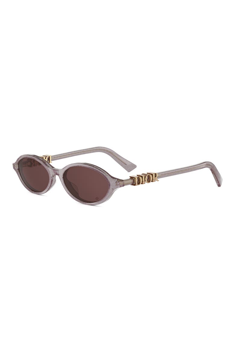 'DiorTreasure R1I 51mm Oval Sunglasses, Alternate, color, GREY/ OTHER / BROWN