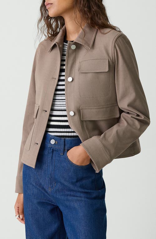 Theory Casual Button Front Jacket In Walnut