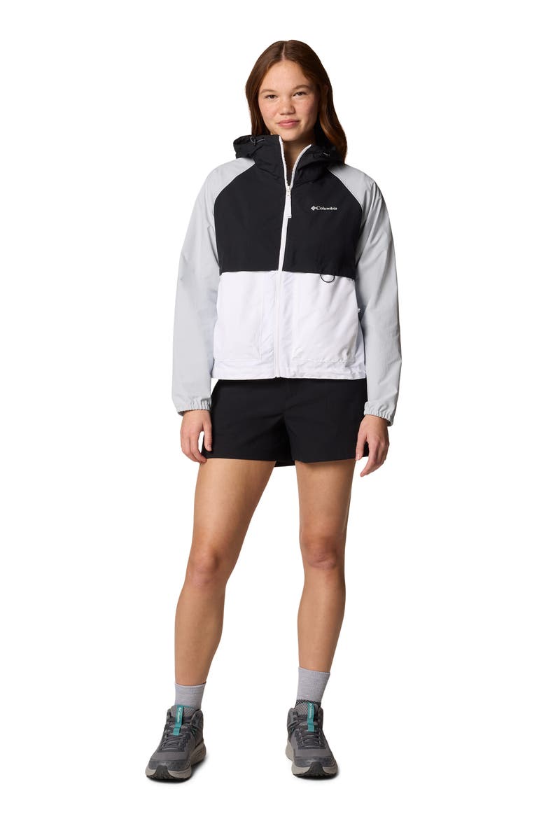 Spire Valley Water Repellent Windbreaker, Alternate, color, WHITE/ BLACK/ CIRRUS