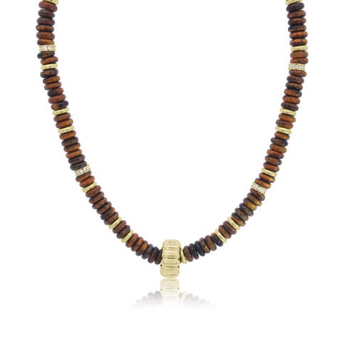 Tigers Eye Bead Rondel Necklace