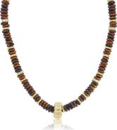 The Lovery Fine Jewelry Tigers Eye Bead Rondel Necklace