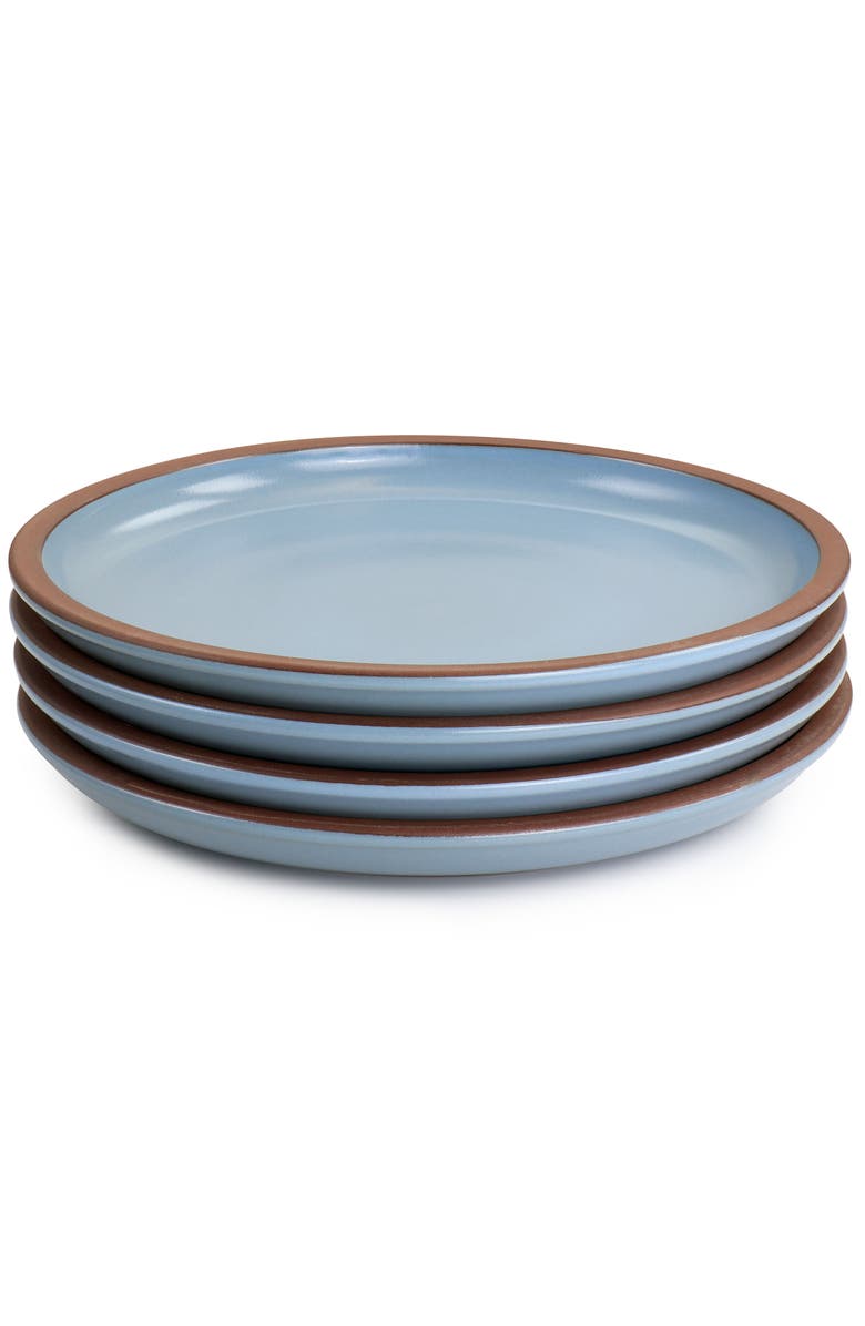 Gibson Elite Dumont 4 Piece Terracotta 10.8in Dinner Plate Set, Alternate, color, Light Blue