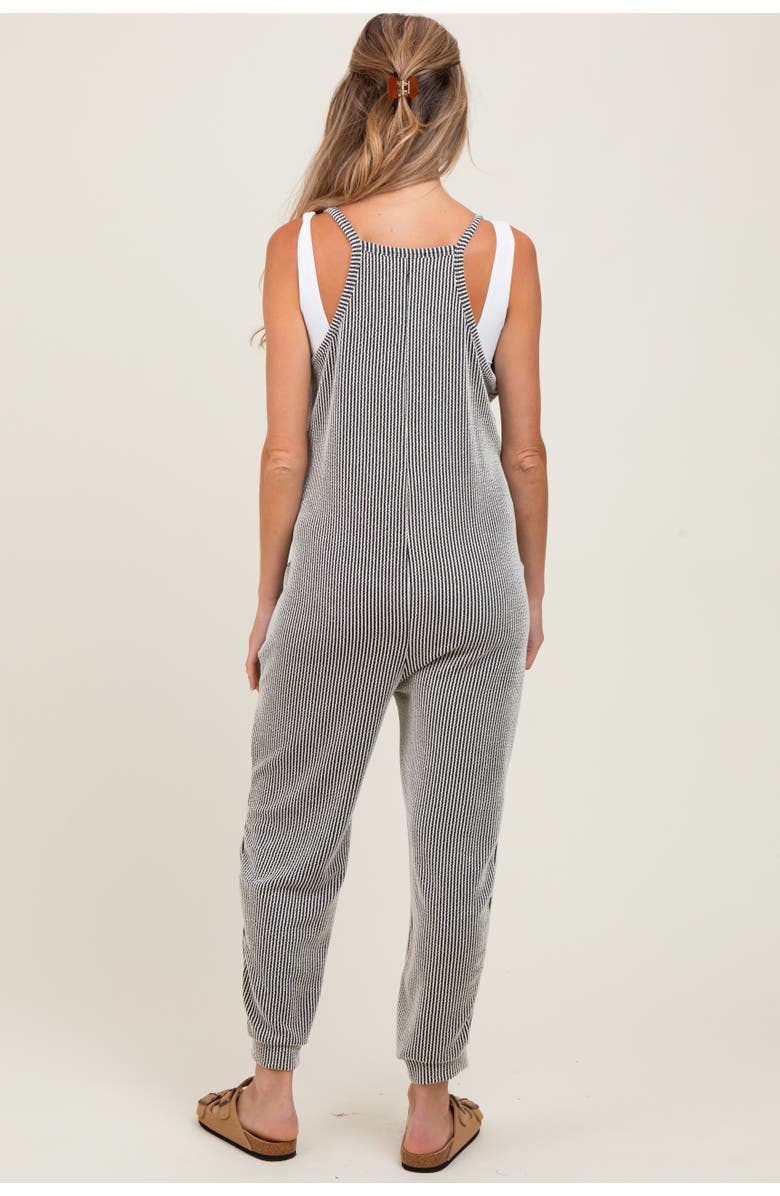 PinkBlush Ribbed Sleeveless Jumpsuit, Alternate, color, Black