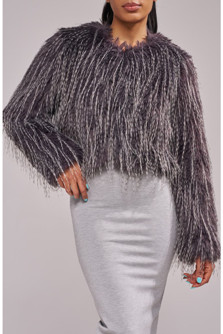 Vetra Faux Fur Jacket, Main, color, EGGPLANT
