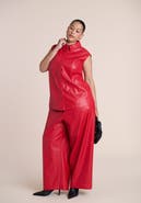 ELOQUII Perforated Faux Leather Pant