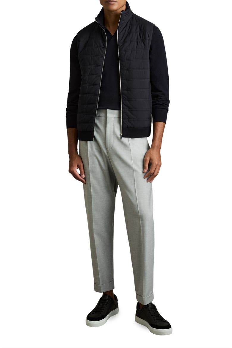 William Mixed Media Vest, Alternate, color, NAVY
