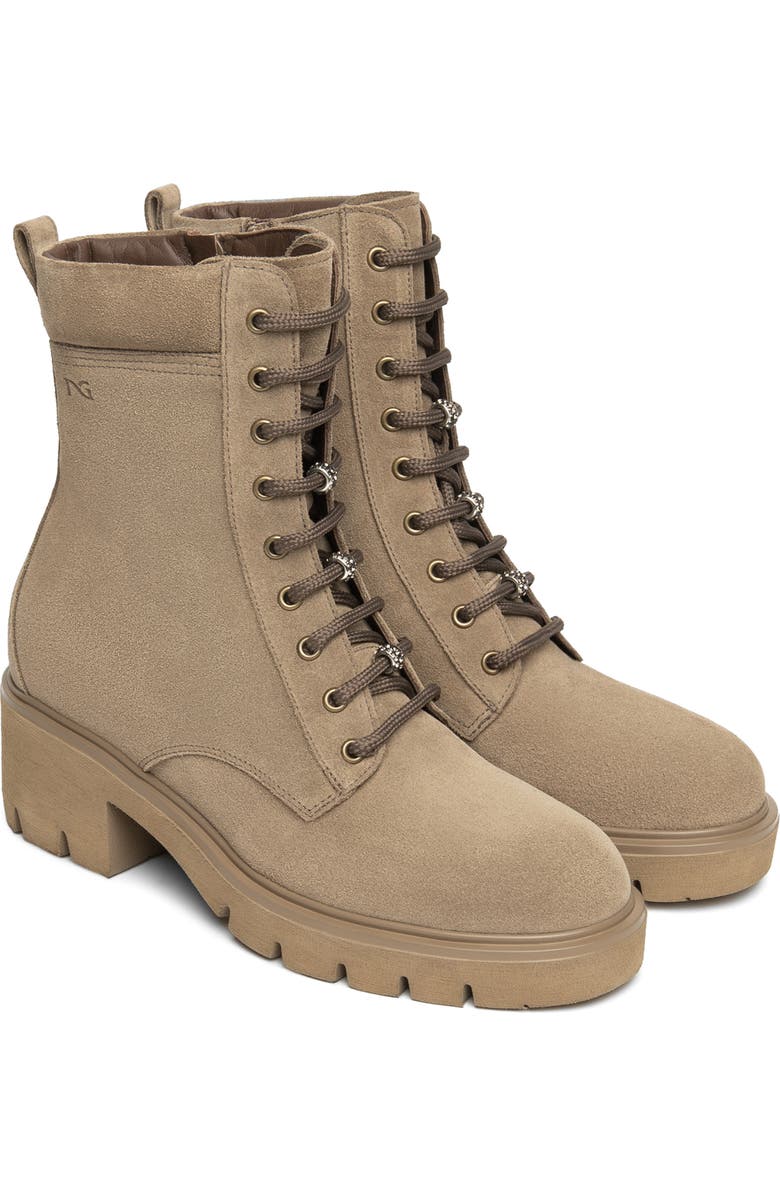 NeroGiardini Charm Combat Boot, Alternate, color, Taupe