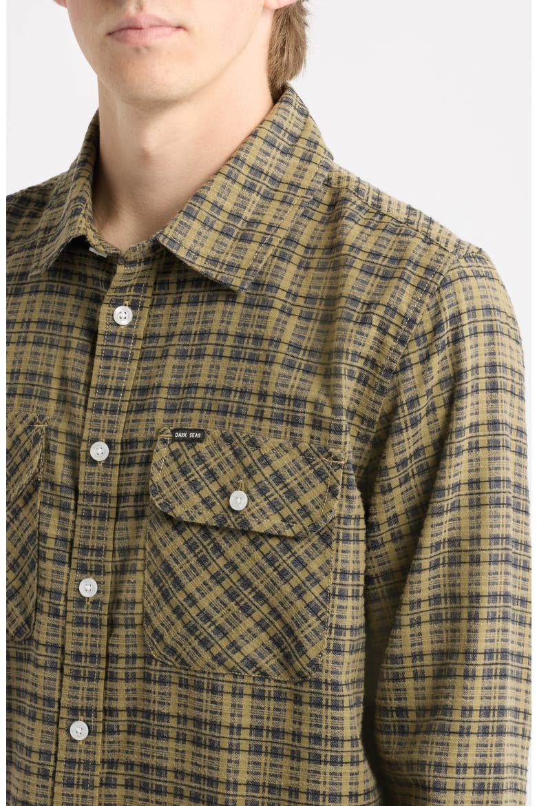 Drake Plaid Long Sleeve Button-Up Shirt, Alternate, color, ALOE/BLACK