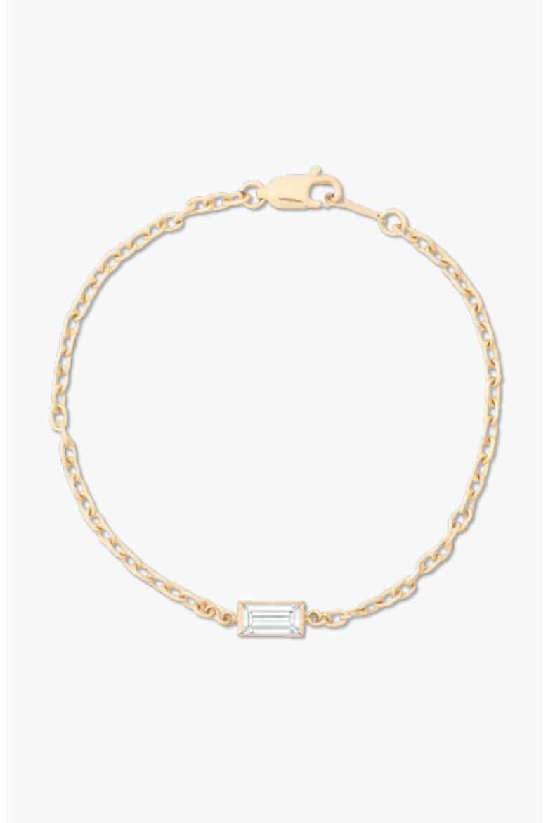 Rectangle Bezel Stone 14k Gold Filled Bracelet, Main, color, Gold