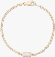 CUFFED BY NANO Rectangle Bezel Stone 14k Gold Filled Bracelet