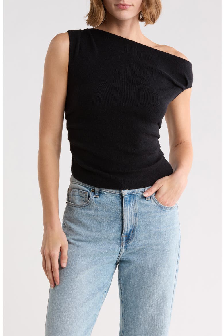 Asymmetrical Rib Top, Main, color, BLACK