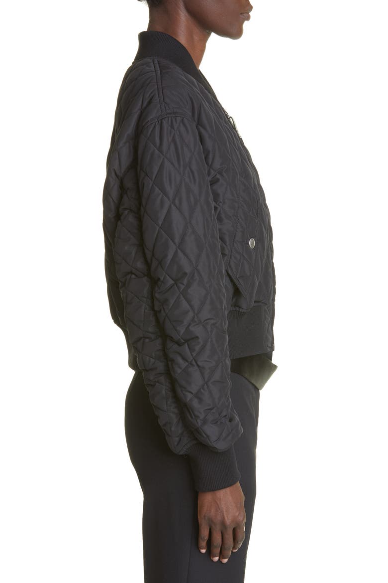 Quilted Recycled Polyester Bomber Jacket, Alternate, color, 1000 BLACK
