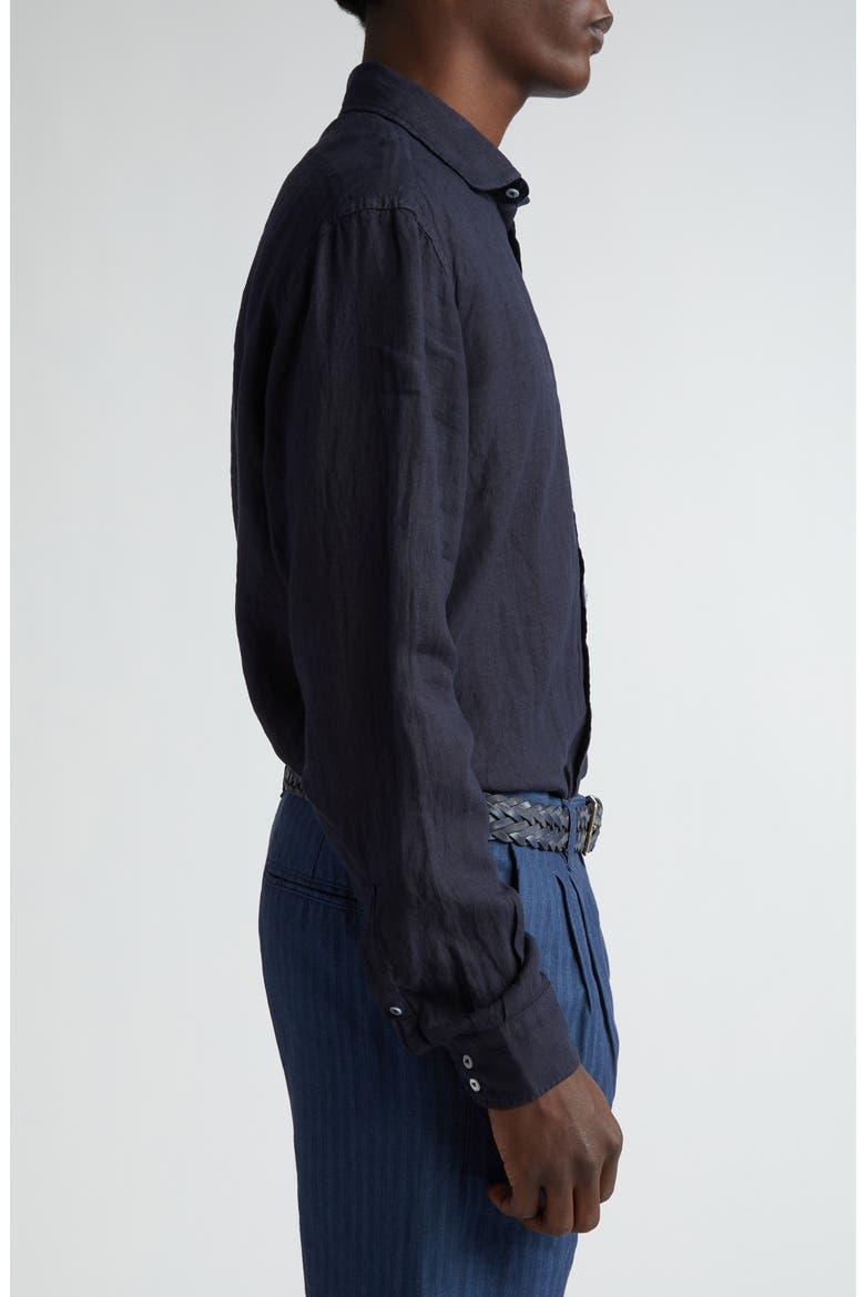 Canary Linen Button-Up Shirt, Alternate, color, U501 BLU