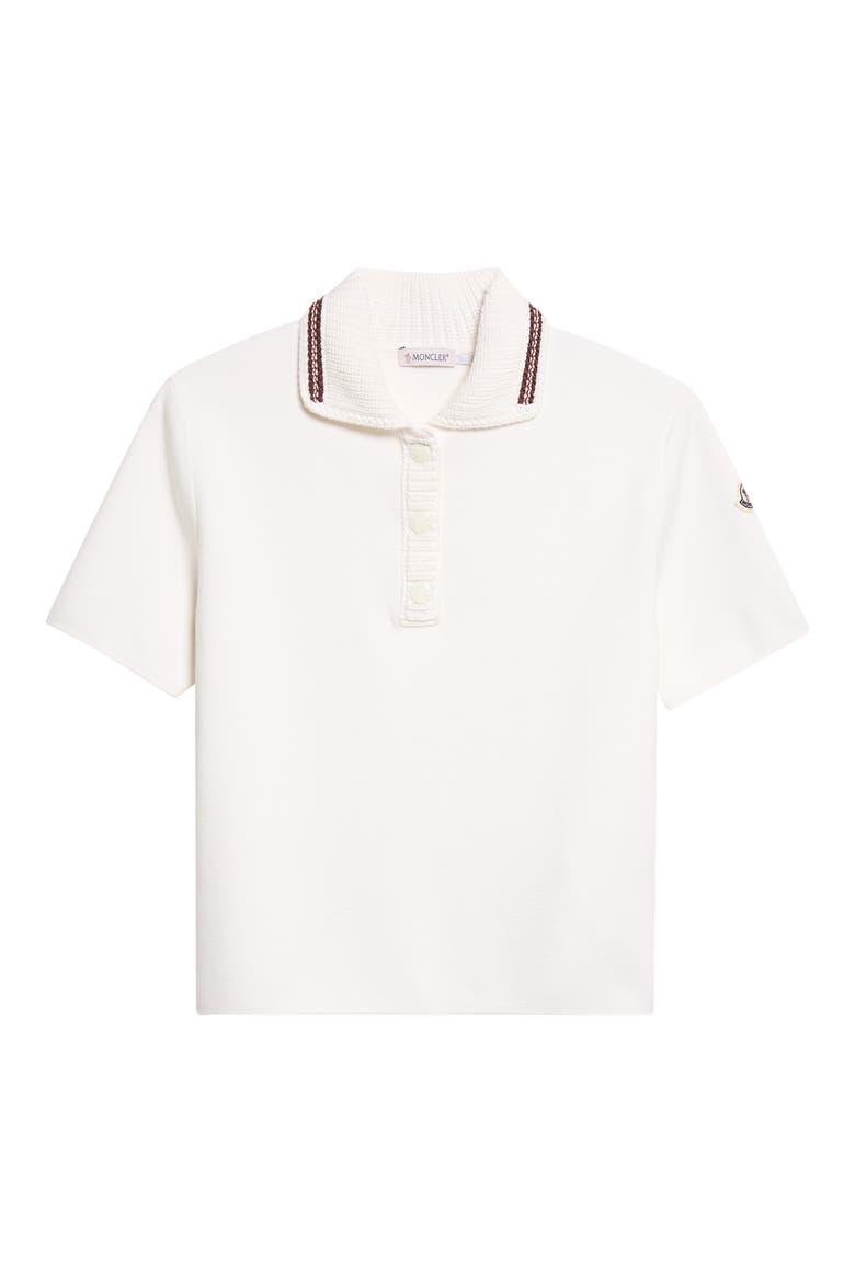 Knit Collar Cotton Polo, Alternate, color, WHITE