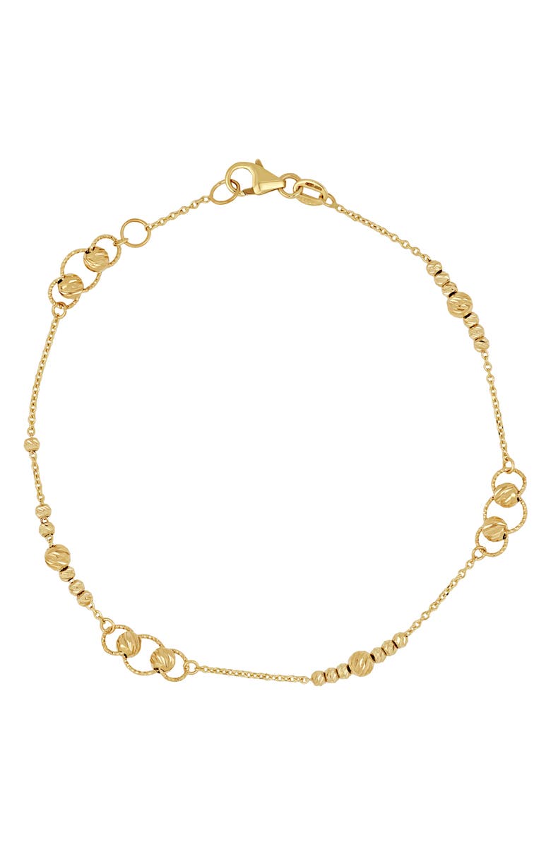 Bony Levy 14K Yellow Gold Beaded Station Chain Bracelet, Main, color, Gold