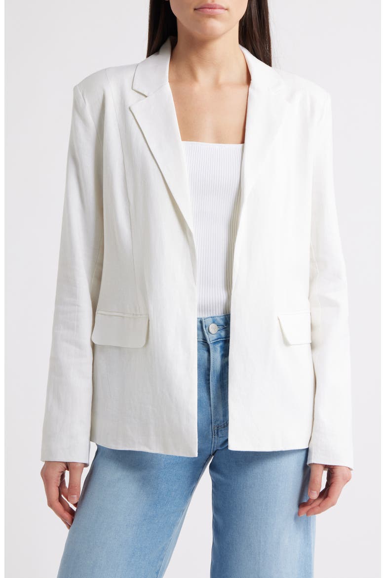 Payton Linen Blend Blazer, Alternate, color, WHITE