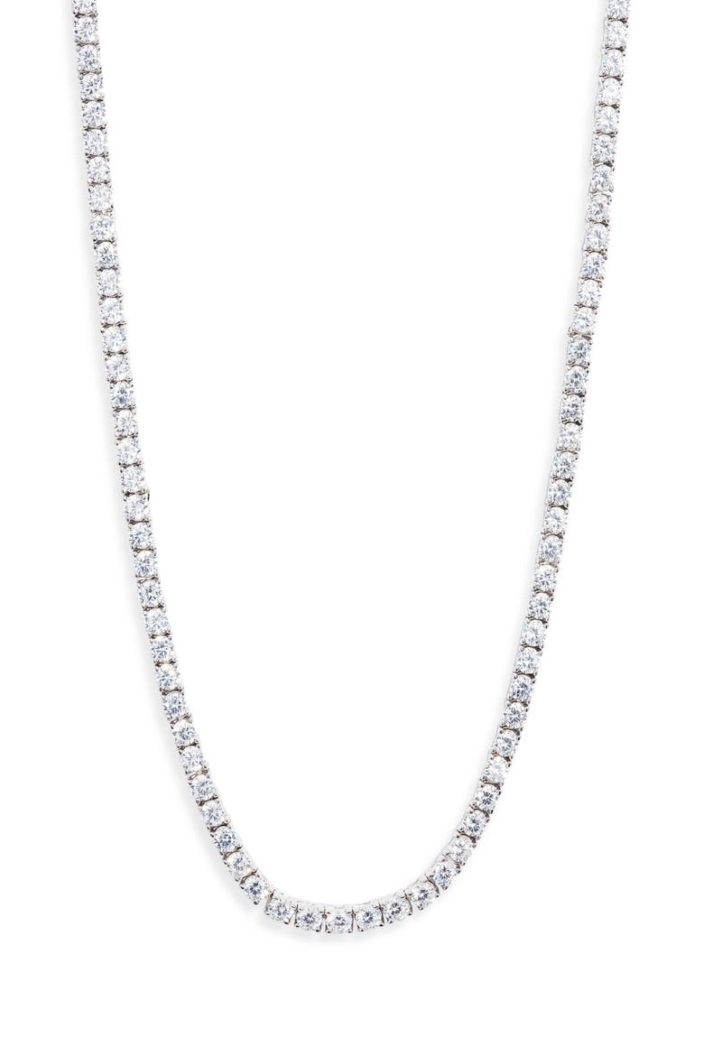 The Tennis Necklace, Main, color, SILVER
