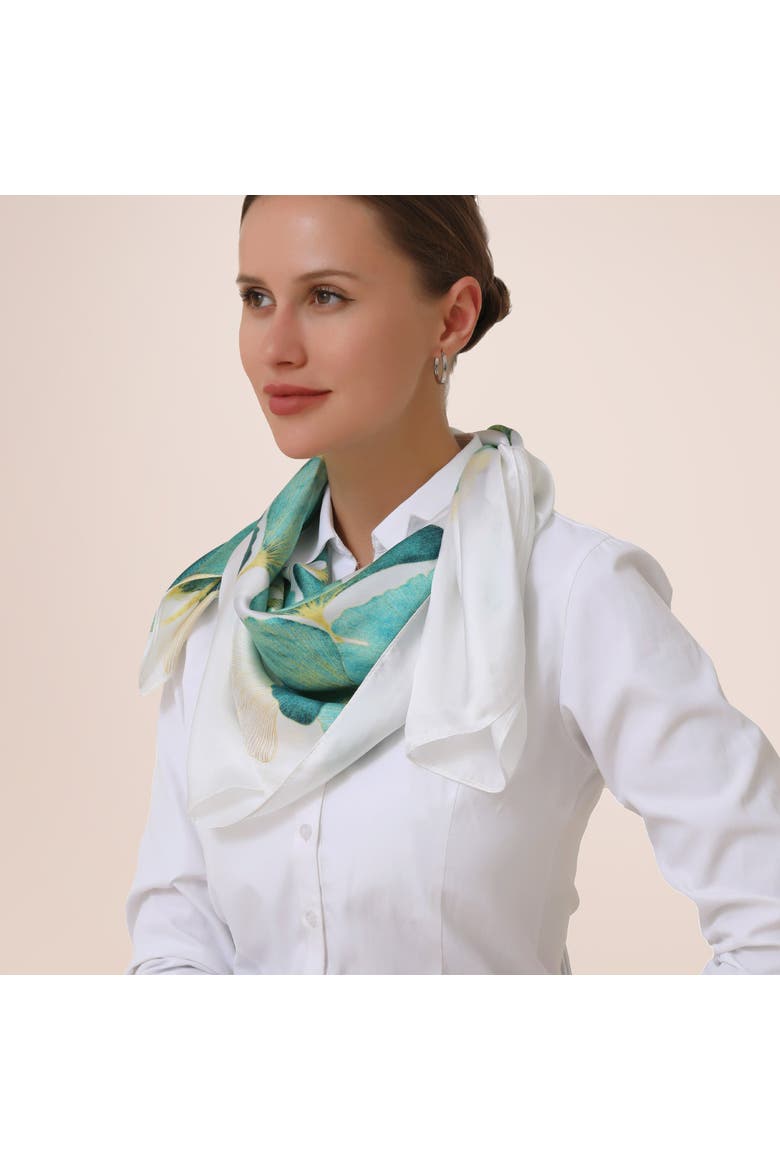 Clover Green & White Lightweight Scarf, Alternate, color, Green/White
