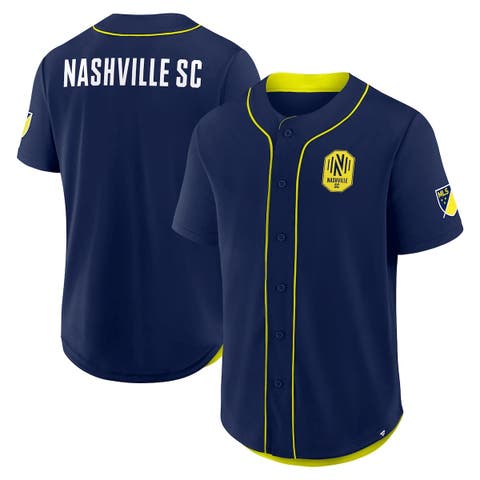 Men's Fanatics Navy Nashville SC Injury Time Baseball Jersey